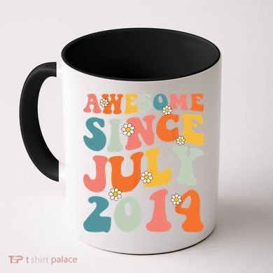 Awesome Since July 2014 Hippie Retro Groovy Birthday Coffee Mug