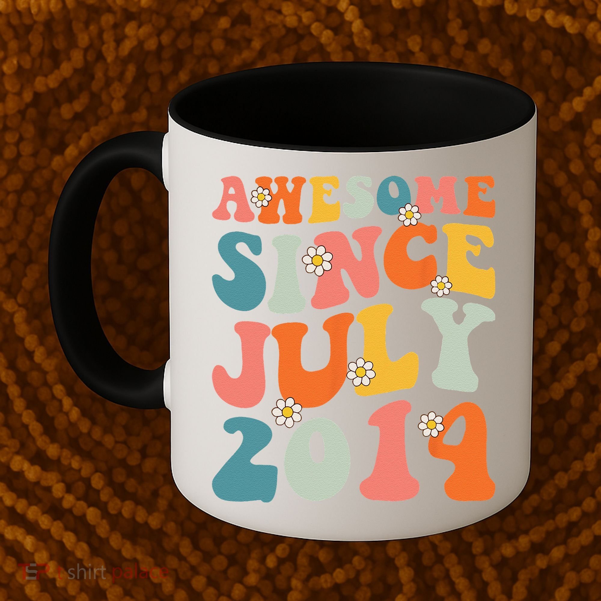 Awesome Since July 2014 Hippie Retro Groovy Birthday Coffee Mug