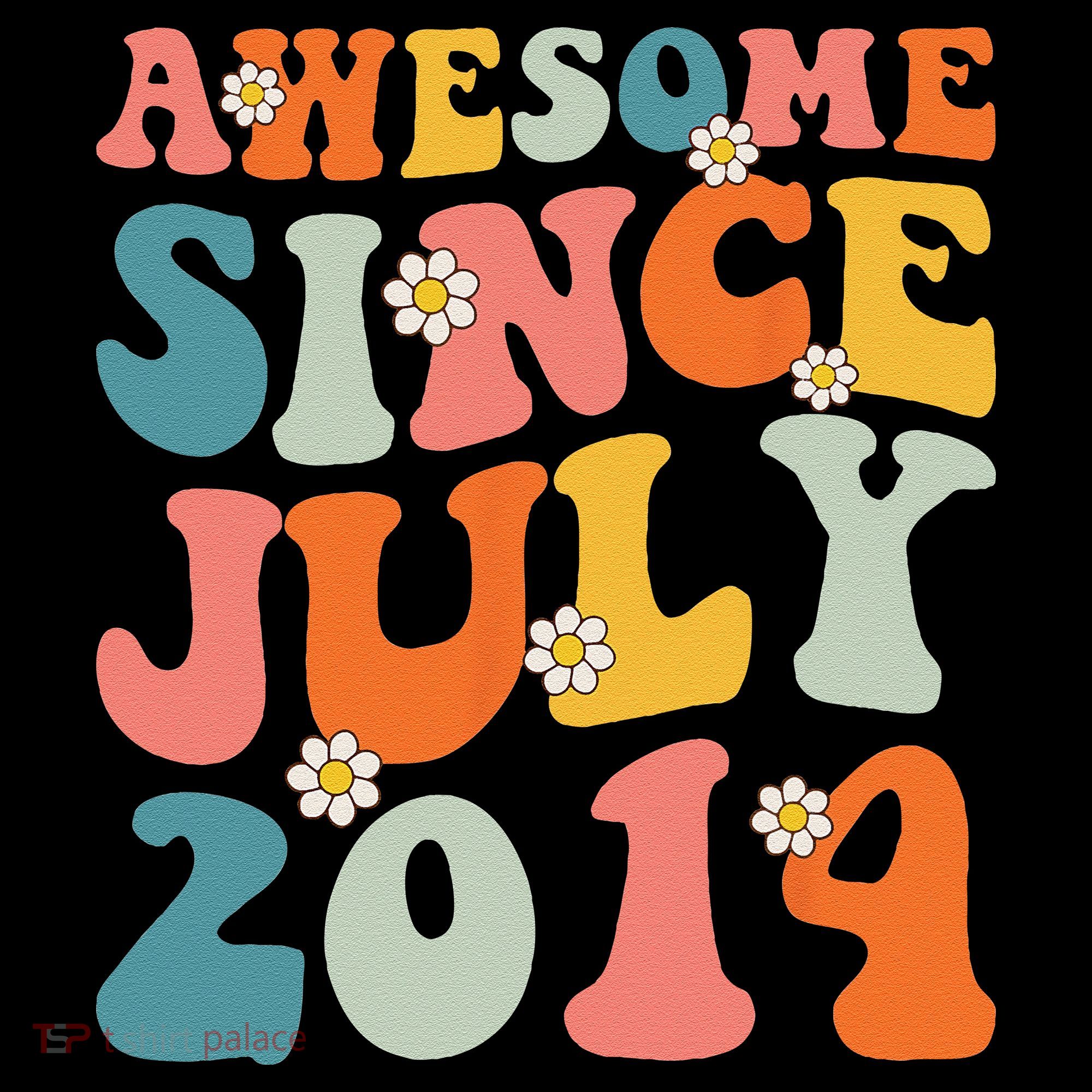 Awesome Since July 2014 Hippie Retro Groovy Birthday Women's Hoodie