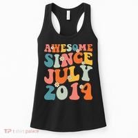 Awesome Since July 2014 Hippie Retro Groovy Birthday Women's Tank Top thumb 0