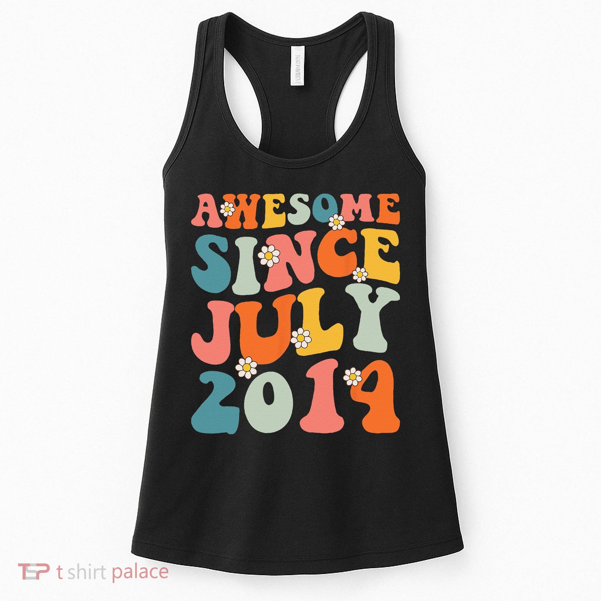 Awesome Since July 2014 Hippie Retro Groovy Birthday Women's Tank Top