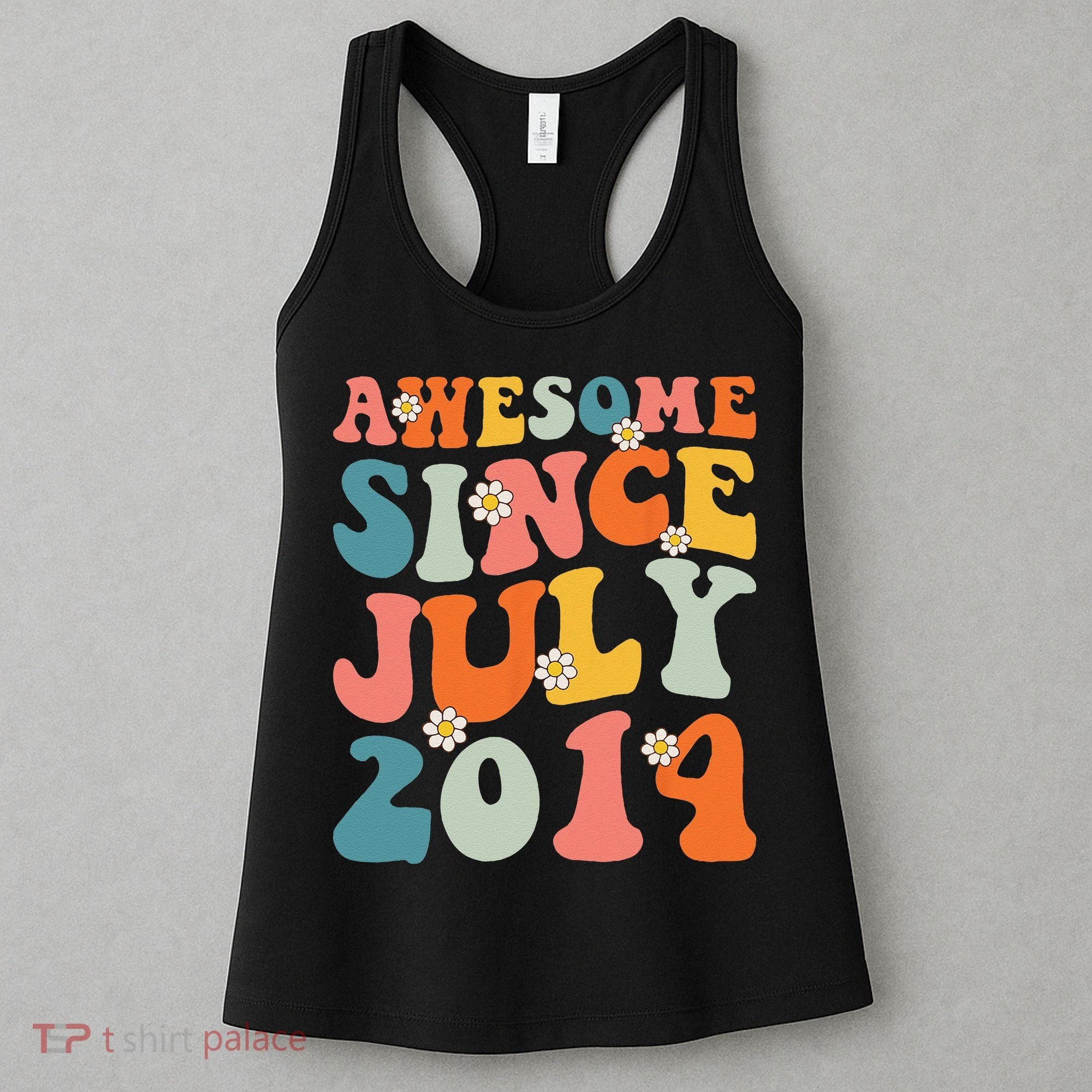 Awesome Since July 2014 Hippie Retro Groovy Birthday Women's Tank Top