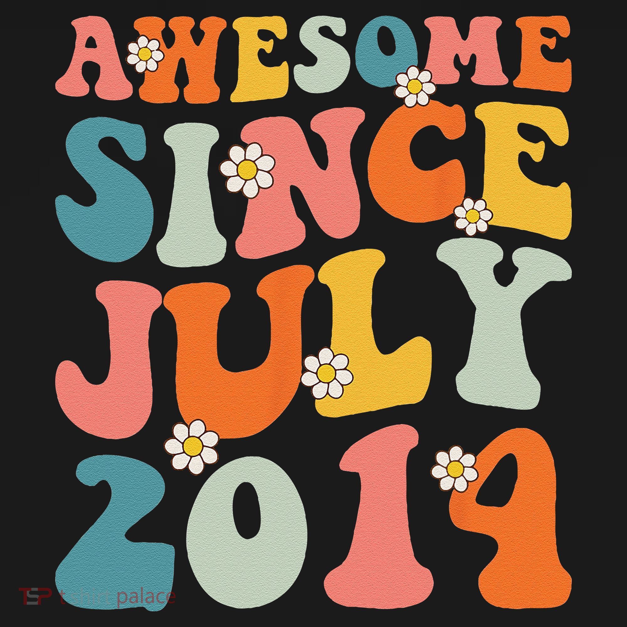 Awesome Since July 2014 Hippie Retro Groovy Birthday Women's Tank Top
