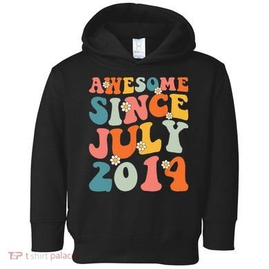 Awesome Since July 2014 Hippie Retro Groovy Birthday Toddler Hoodie