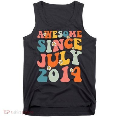 Awesome Since July 2014 Hippie Retro Groovy Birthday Tank Top