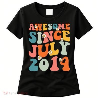 Awesome Since July 2014 Hippie Retro Groovy Birthday Women's T-Shirt