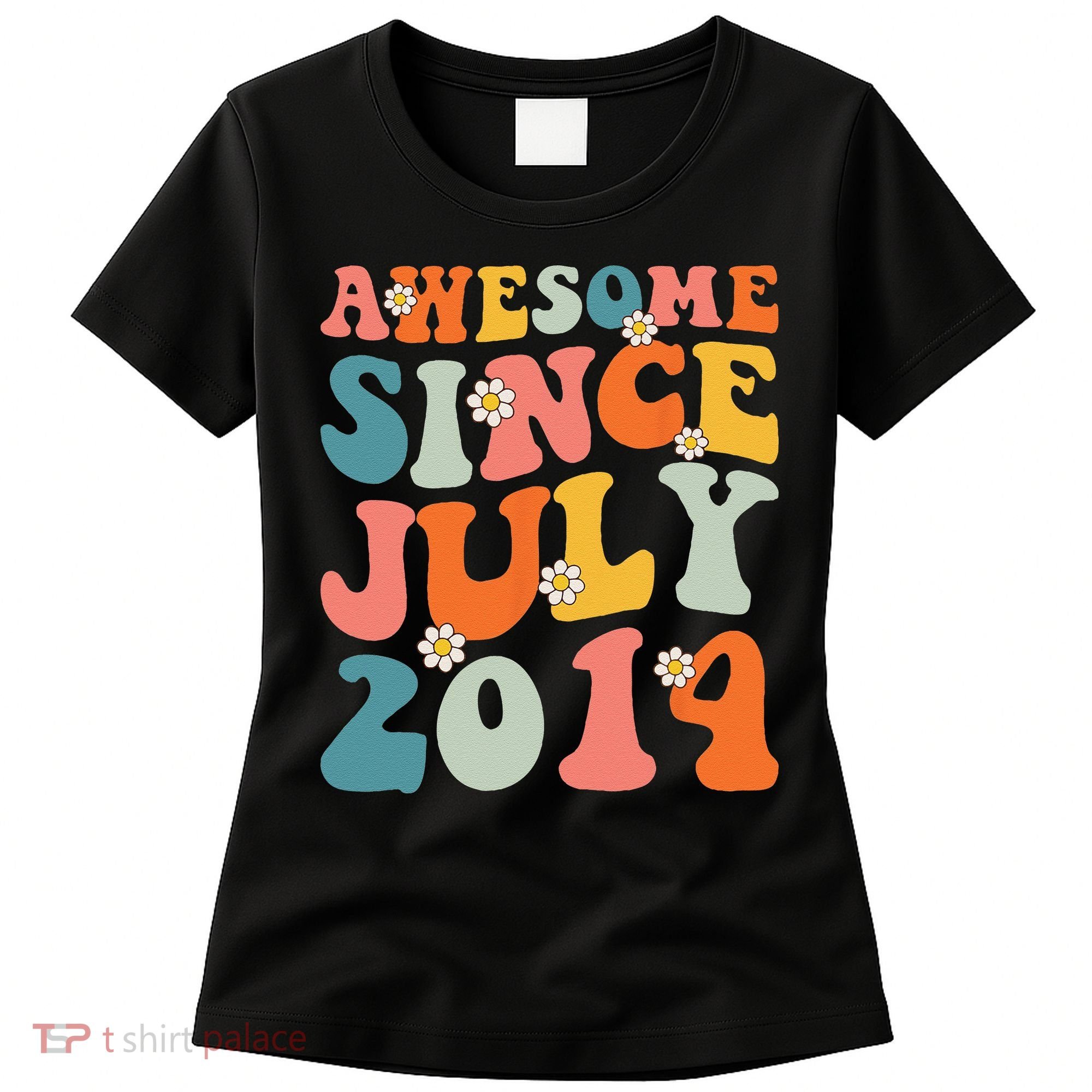 Awesome Since July 2014 Hippie Retro Groovy Birthday Women's T-Shirt