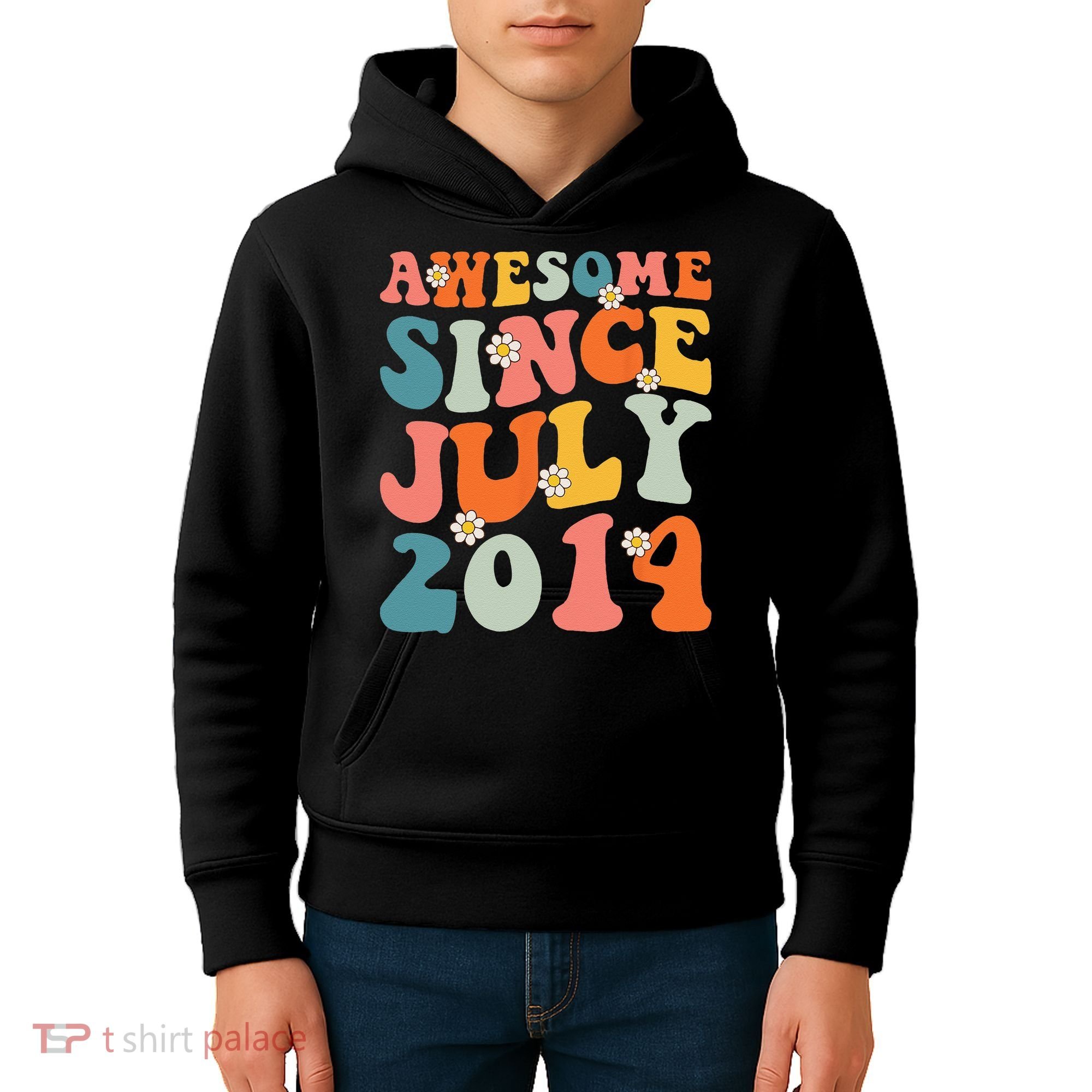 Awesome Since July 2014 Hippie Retro Groovy Birthday Kids Hoodie