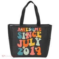 Awesome Since July 2014 Hippie Retro Groovy Birthday Tote Bag thumb 0