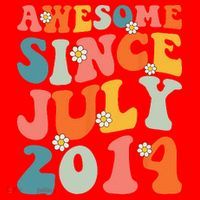 Awesome Since July 2014 Hippie Retro Groovy Birthday Santa Hat thumb 1