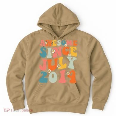 Awesome Since July 2014 Hippie Retro Groovy Birthday Hoodie