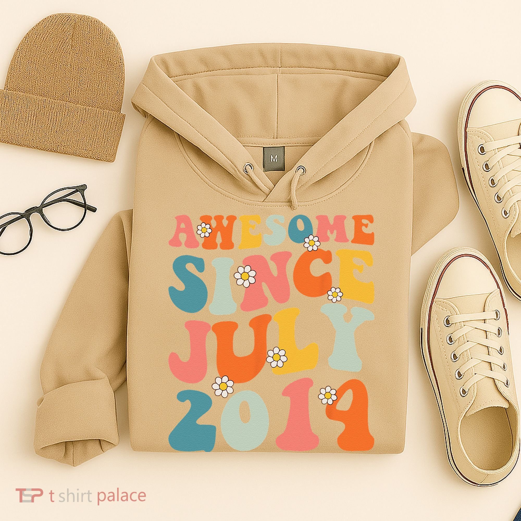Awesome Since July 2014 Hippie Retro Groovy Birthday Hoodie