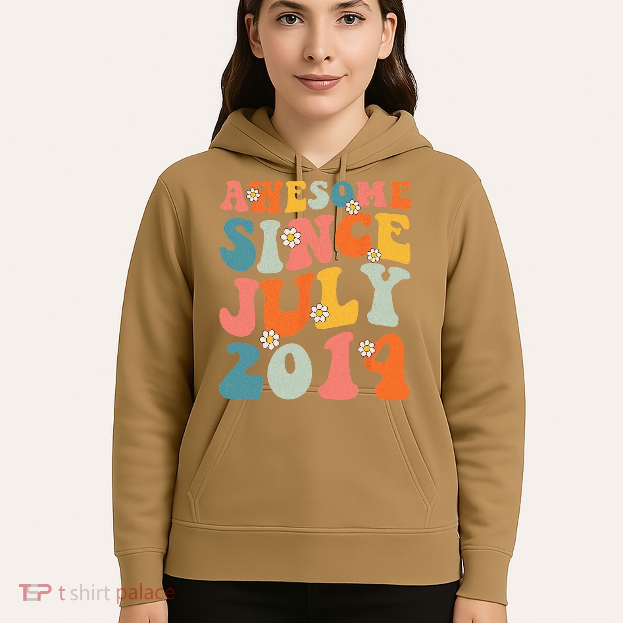 Awesome Since July 2014 Hippie Retro Groovy Birthday Hoodie