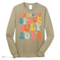 Awesome Since July 2014 Hippie Retro Groovy Birthday Long Sleeve Shirt thumb 0