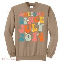 Awesome Since July 2014 Hippie Retro Groovy Birthday Sweatshirt thumb 0