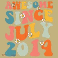 Awesome Since July 2014 Hippie Retro Groovy Birthday Sweatshirt thumb 2