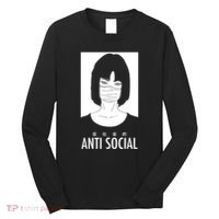 Anti Social Japanese Kanji Text Aesthetic Vaporwave Long Sleeve Shirt thumb 0