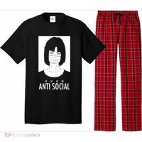 Anti Social Japanese Kanji Text Aesthetic Vaporwave Pajama Set thumb 0