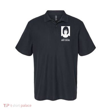 Anti Social Japanese Kanji Text Aesthetic Vaporwave Polo