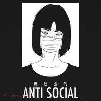 Anti Social Japanese Kanji Text Aesthetic Vaporwave Polo thumb 3