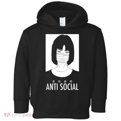 Anti Social Japanese Kanji Text Aesthetic Vaporwave Toddler Hoodie