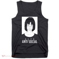 Anti Social Japanese Kanji Text Aesthetic Vaporwave Tank Top thumb 0