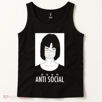 Anti Social Japanese Kanji Text Aesthetic Vaporwave Tank Top thumb 2