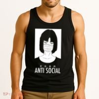 Anti Social Japanese Kanji Text Aesthetic Vaporwave Tank Top thumb 3