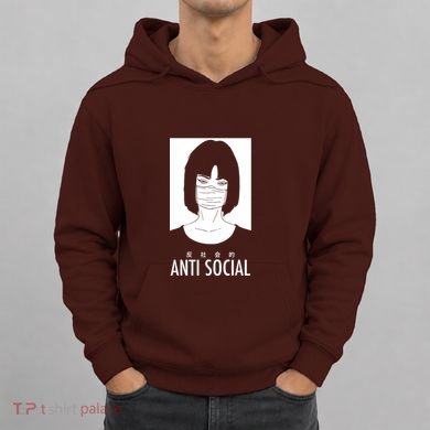 Anti Social Japanese Kanji Text Aesthetic Vaporwave Hoodie