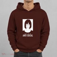 Anti Social Japanese Kanji Text Aesthetic Vaporwave Hoodie thumb 0