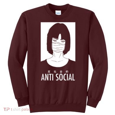 Anti Social Japanese Kanji Text Aesthetic Vaporwave Sweatshirt