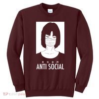Anti Social Japanese Kanji Text Aesthetic Vaporwave Sweatshirt thumb 0