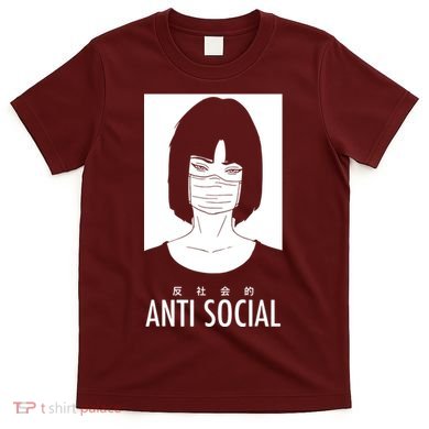 Anti Social Japanese Kanji Text Aesthetic Vaporwave T-Shirt