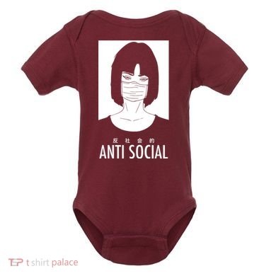 Anti Social Japanese Kanji Text Aesthetic Vaporwave Baby Bodysuit