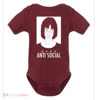 Anti Social Japanese Kanji Text Aesthetic Vaporwave Baby Bodysuit thumb 0