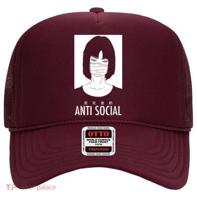 Anti Social Japanese Kanji Text Aesthetic Vaporwave Hat