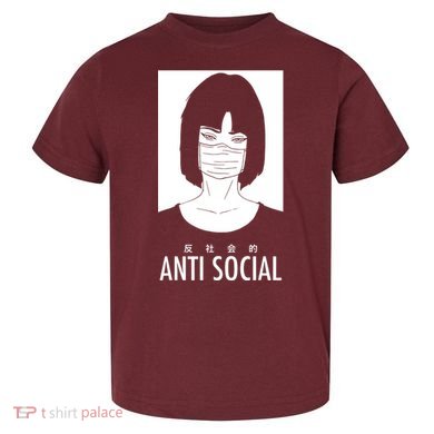 Anti Social Japanese Kanji Text Aesthetic Vaporwave Toddler T-Shirt