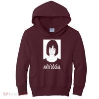 Anti Social Japanese Kanji Text Aesthetic Vaporwave Kids Hoodie thumb 0