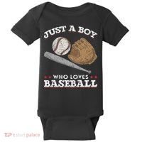 American Sport  Just A  Who Loves Baseball Baby Bodysuit thumb 0