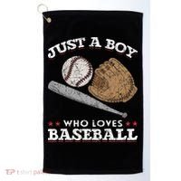 American Sport  Just A  Who Loves Baseball Golf Towel thumb 0