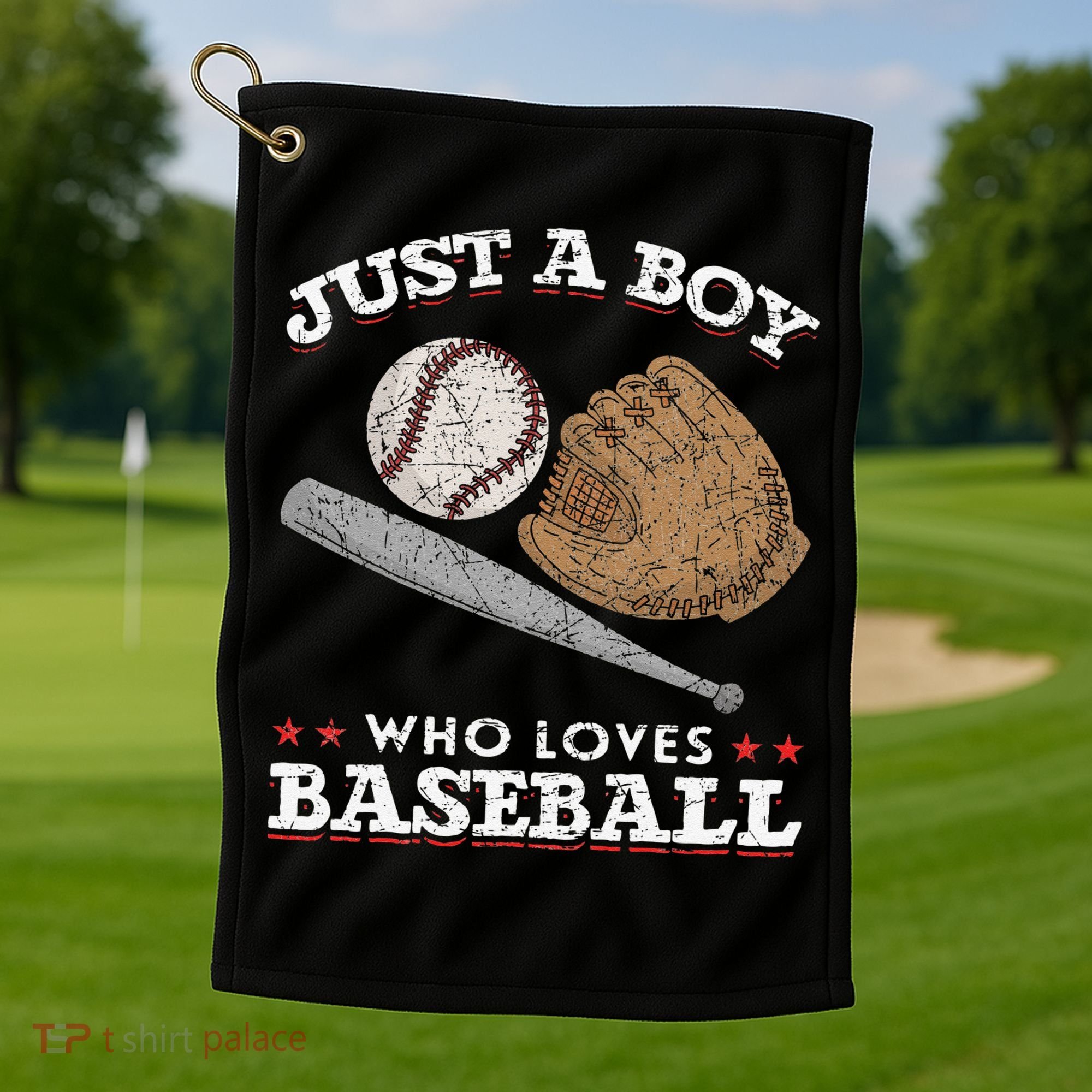 American Sport  Just A  Who Loves Baseball Golf Towel