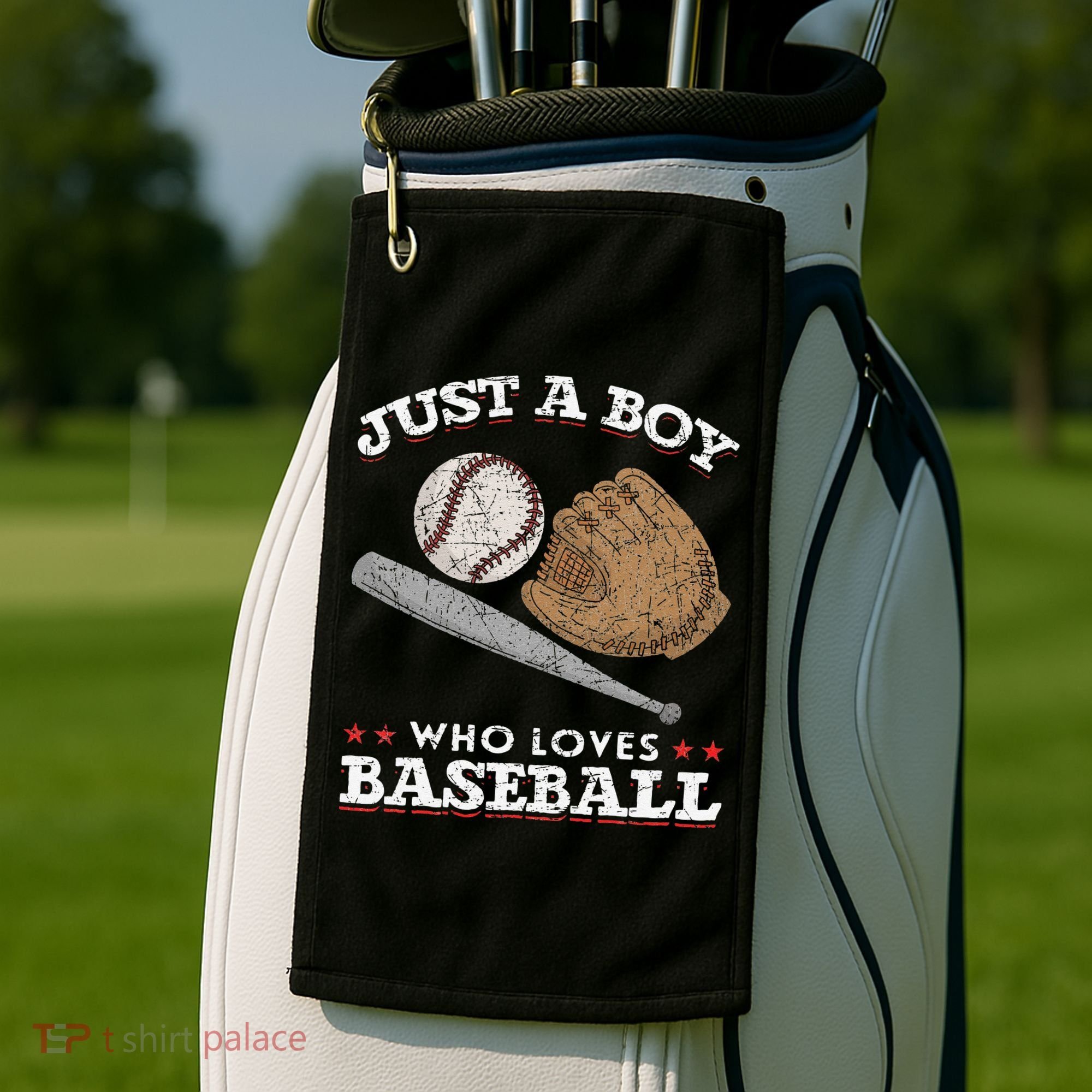 American Sport  Just A  Who Loves Baseball Golf Towel
