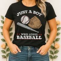 American Sport  Just A  Who Loves Baseball Women's T-Shirt thumb 2