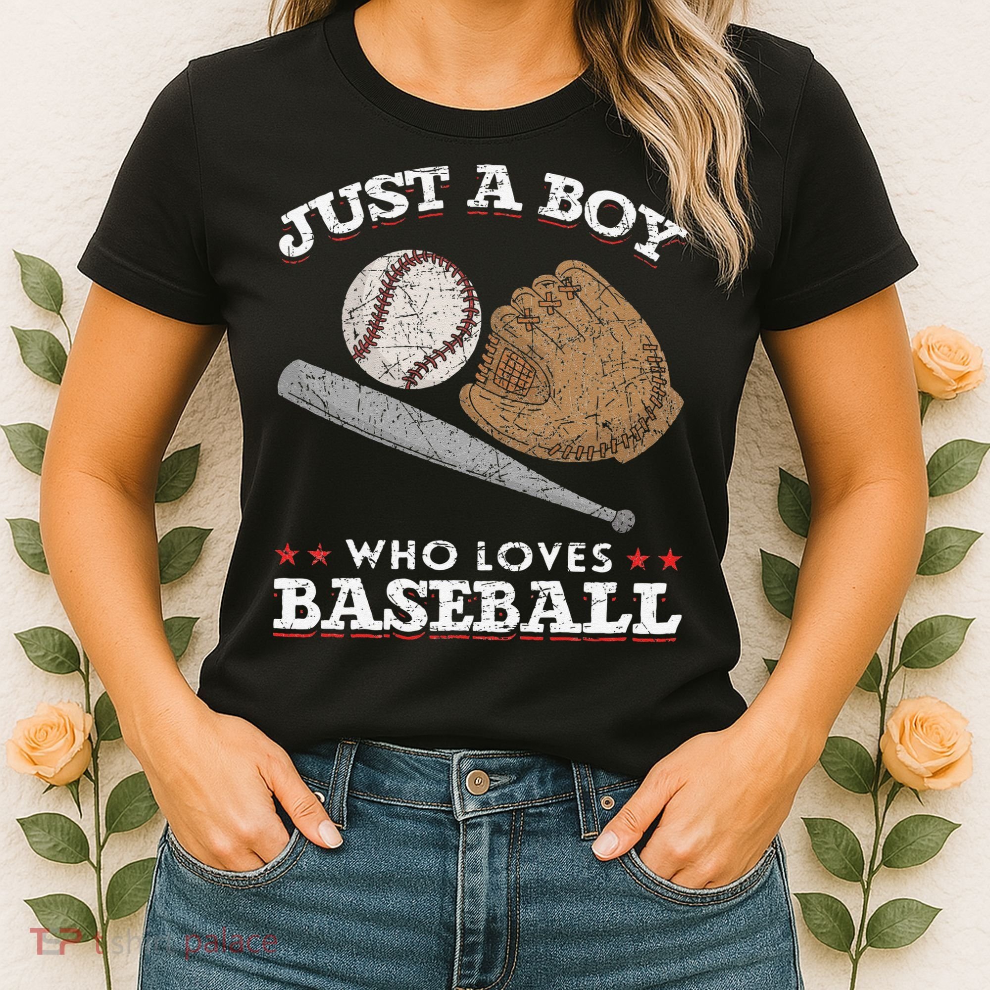 American Sport  Just A  Who Loves Baseball Women's T-Shirt