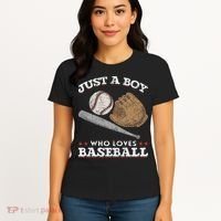 American Sport  Just A  Who Loves Baseball Women's T-Shirt thumb 4