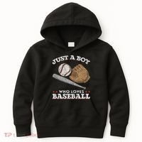 American Sport  Just A  Who Loves Baseball Kids Hoodie thumb 0