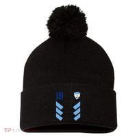 Argentina Soccer Jersey Retro 10 Argentinian Football Pom Pom 12in Knit Beanie thumb 0