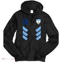 Argentina Soccer Jersey Retro 10 Argentinian Football Tie Dye Hoodie thumb 0