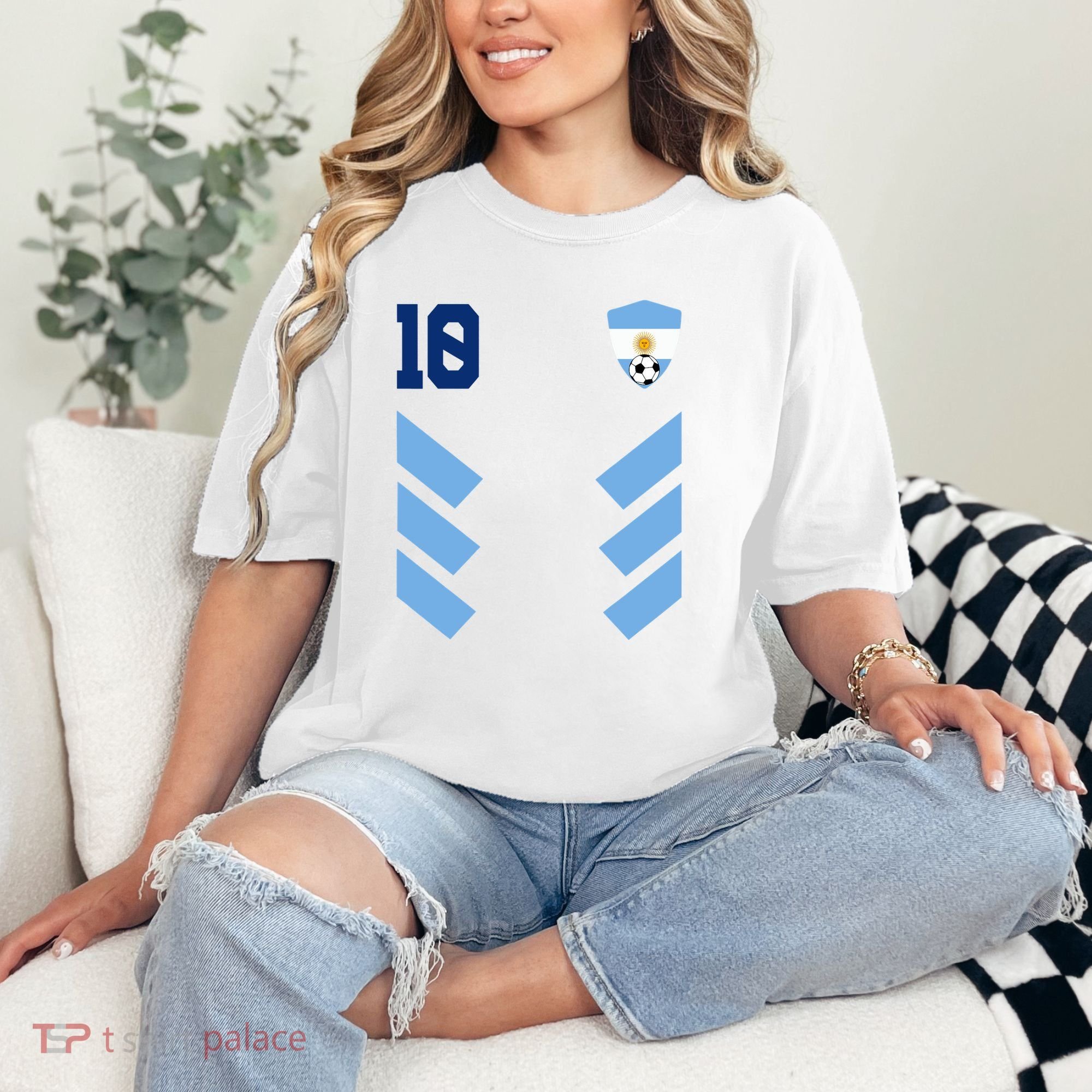 Argentina Soccer Jersey Retro 10 Argentinian Football Comfort Colors T-Shirt