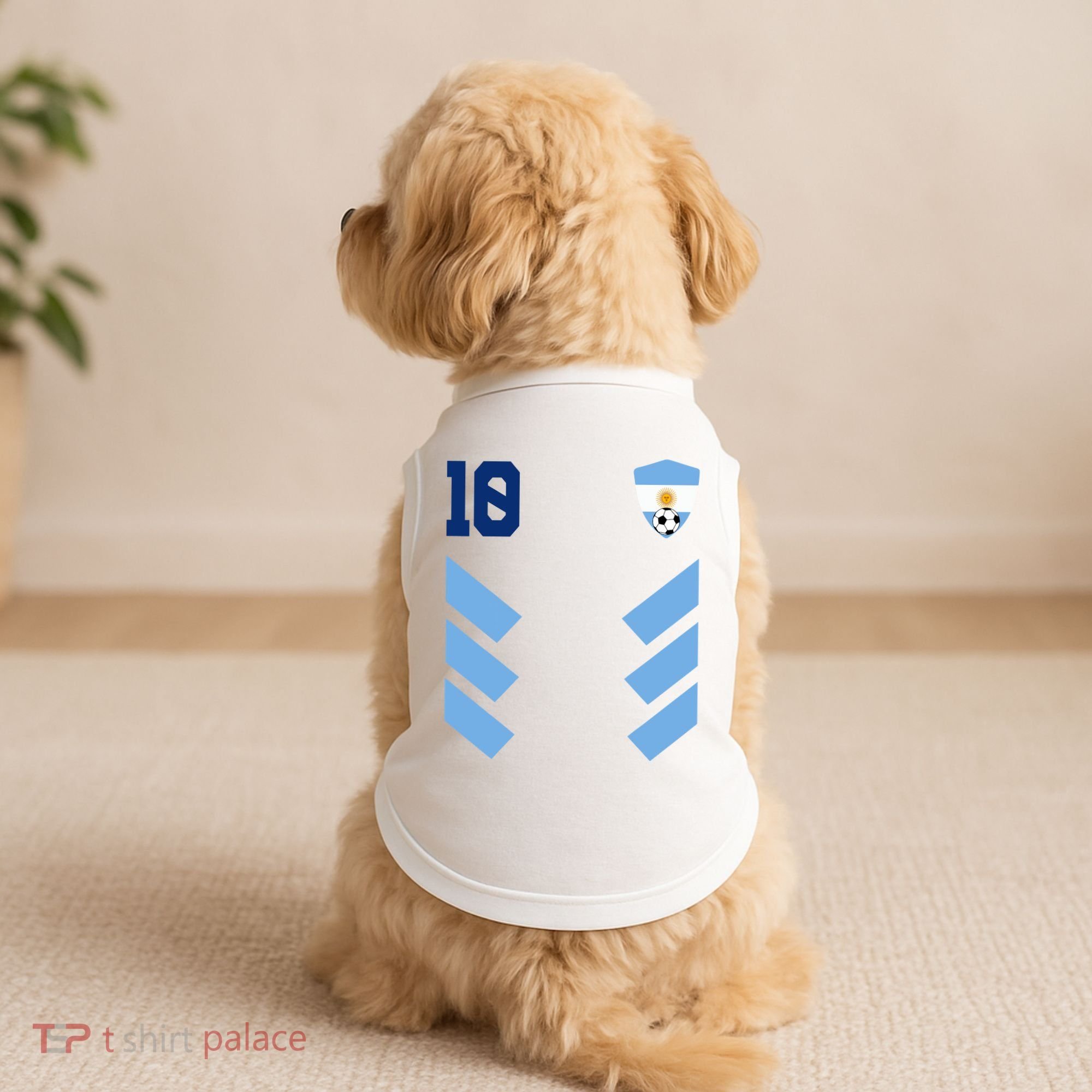 Argentina Soccer Jersey Retro 10 Argentinian Football Doggie Tank
